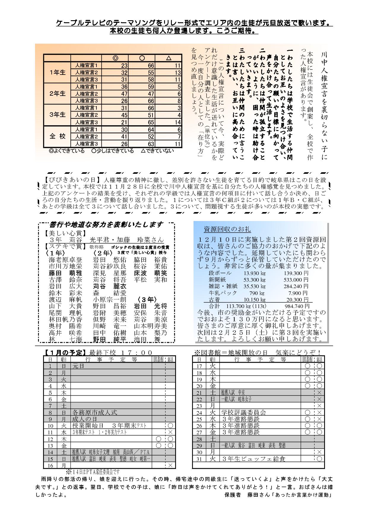 17 川島中学校日記